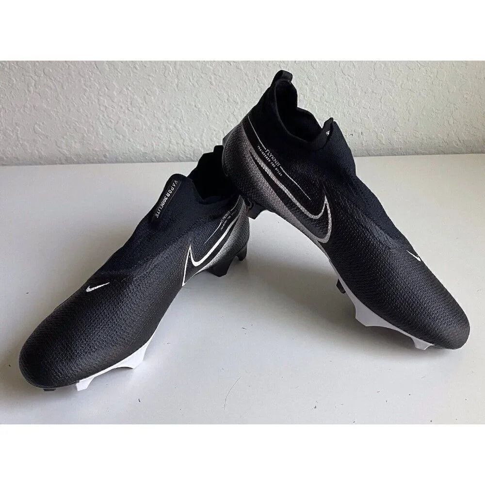Nike Vapor Edge Elite 360 Flyknit Black Football Cleats CV6317-001 Men’s Sz 14 W